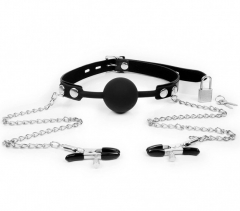 Набор для BDSM игр (кляп с зажимами для сосков) Notabu