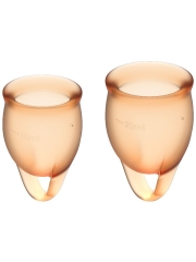 Набор менструальных чаш с хвостиком-петелькой Feel Сonfident Menstrual Cup Orange