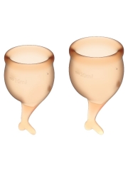 Набор менструальных чаш с хвостиком Feel Secure Menstrual Cup Orange
