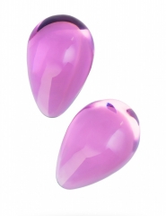 Розовые вагинальные шарики из стекла каплевидной формы Sexus Glass