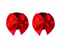 Красные пестисы с бантиками Burlesque Blaze Red
