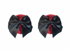 Красные пестисы с черными бантиками Burlesque Blaze Black